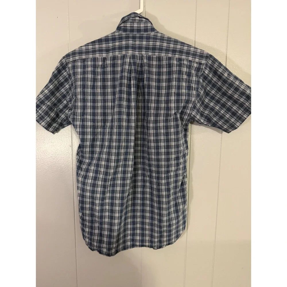 Ralph Lauren Shirt Kids‎ Size S Blue Plaid Short Sleeve Button Down Cotton